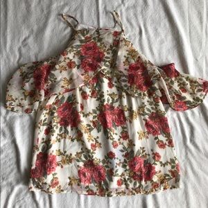 Springtime Floral Cold Shoulder Top